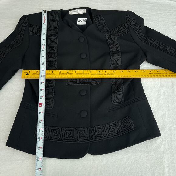 Orlando Rossi Vtg Blazer Women 8 Black Jacket Short 80s Aztec Southwest Career - Picture 8 of 10
